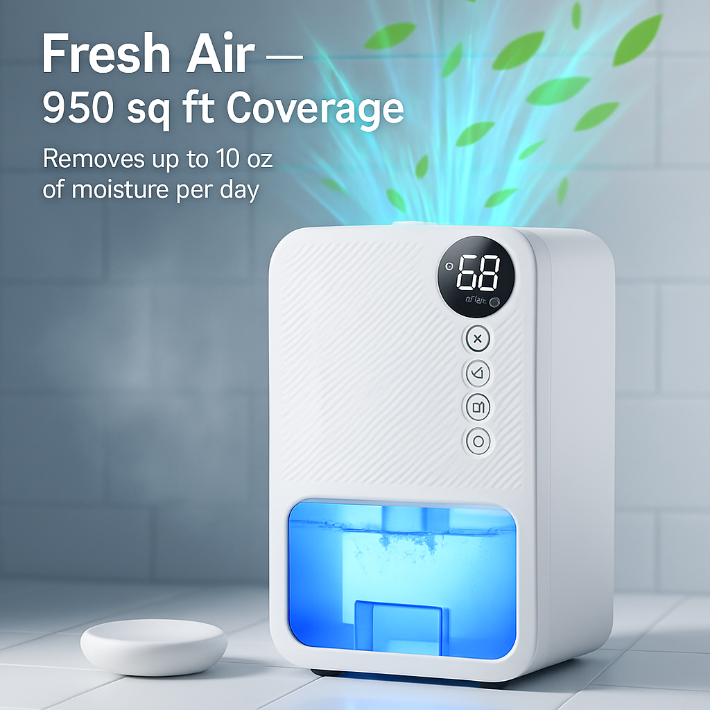 Dehumidifier: Portable, Sleep Mode, Timer & 7-Color Lighting