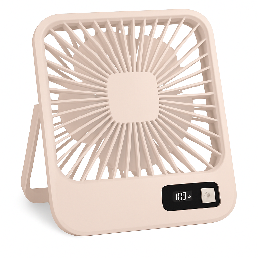Mini Desktop Cooling Fan with LCD Display and Quiet Airflow