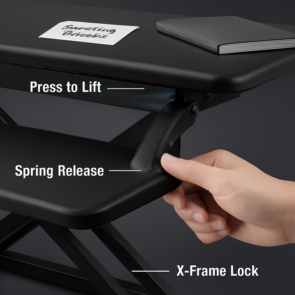 Height Adjustable Standing Desk Converter for Dual Monitors