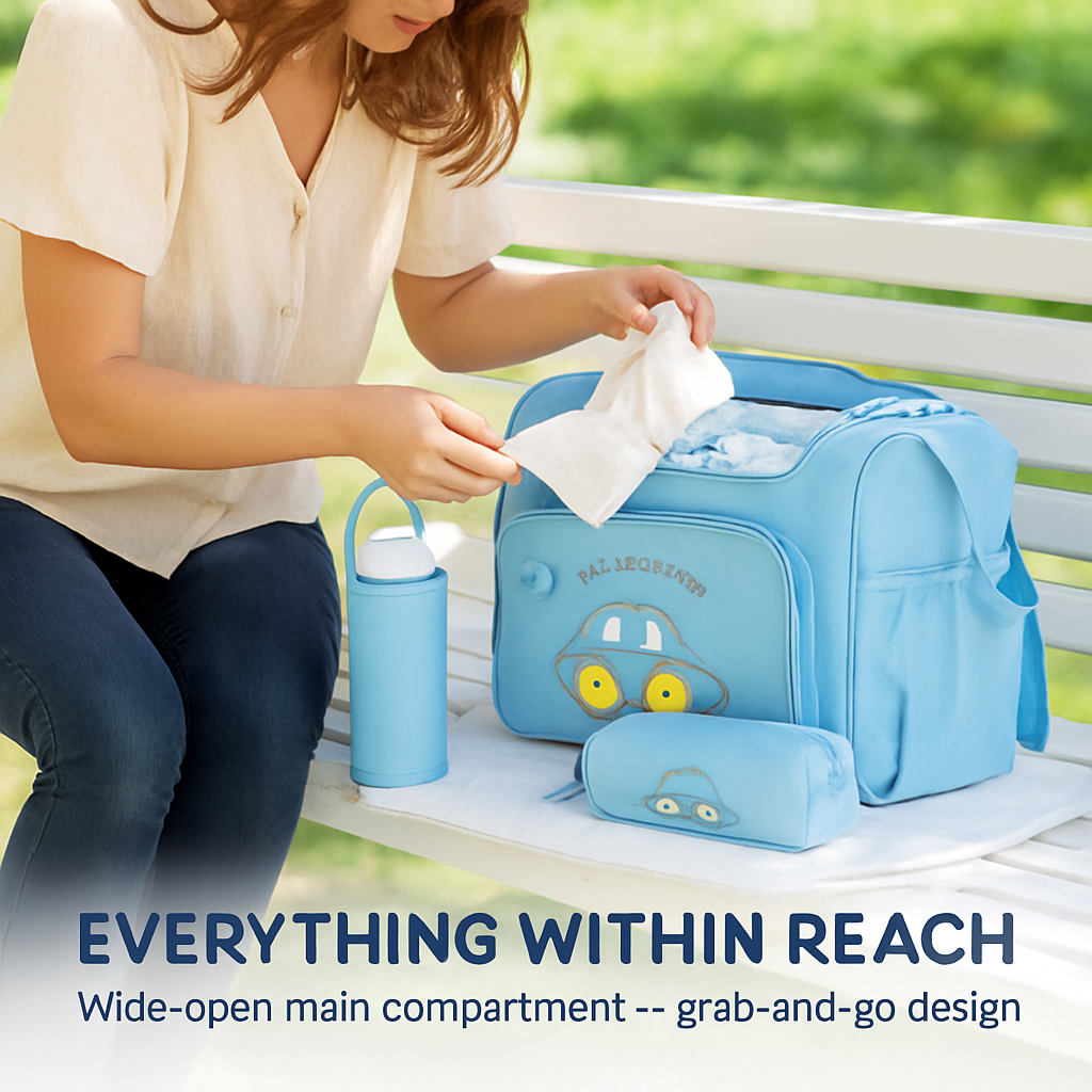Diaper Bag Tote Set for Baby Essentials with Changing Pad