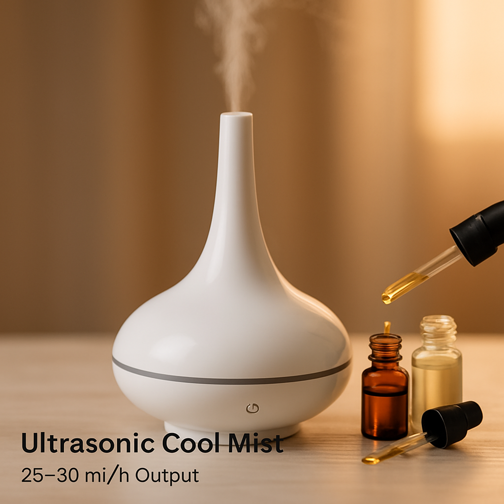 200ml Cool Mist Humidifier Ultrasonic Aroma Essential Oil Diffuser w/7 Color LED Lights Waterless Auto Off for Office Home Room Study Yoga Spa