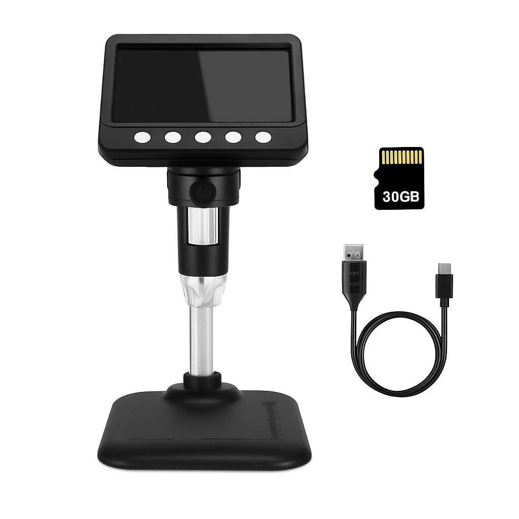 Digital Microscope with 4.3 Inch LCD and LEDs