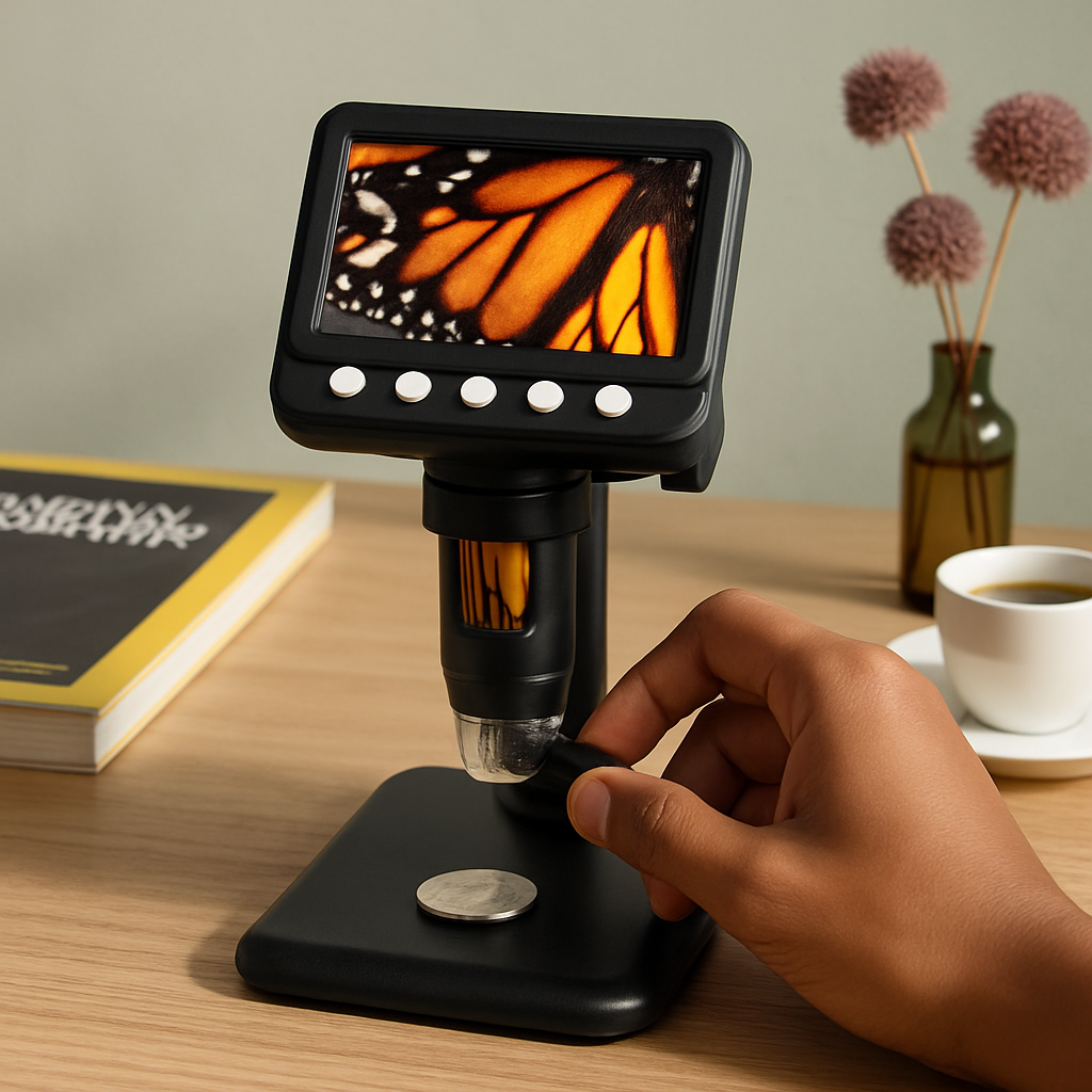 Digital Microscope with 4.3 Inch LCD and LEDs