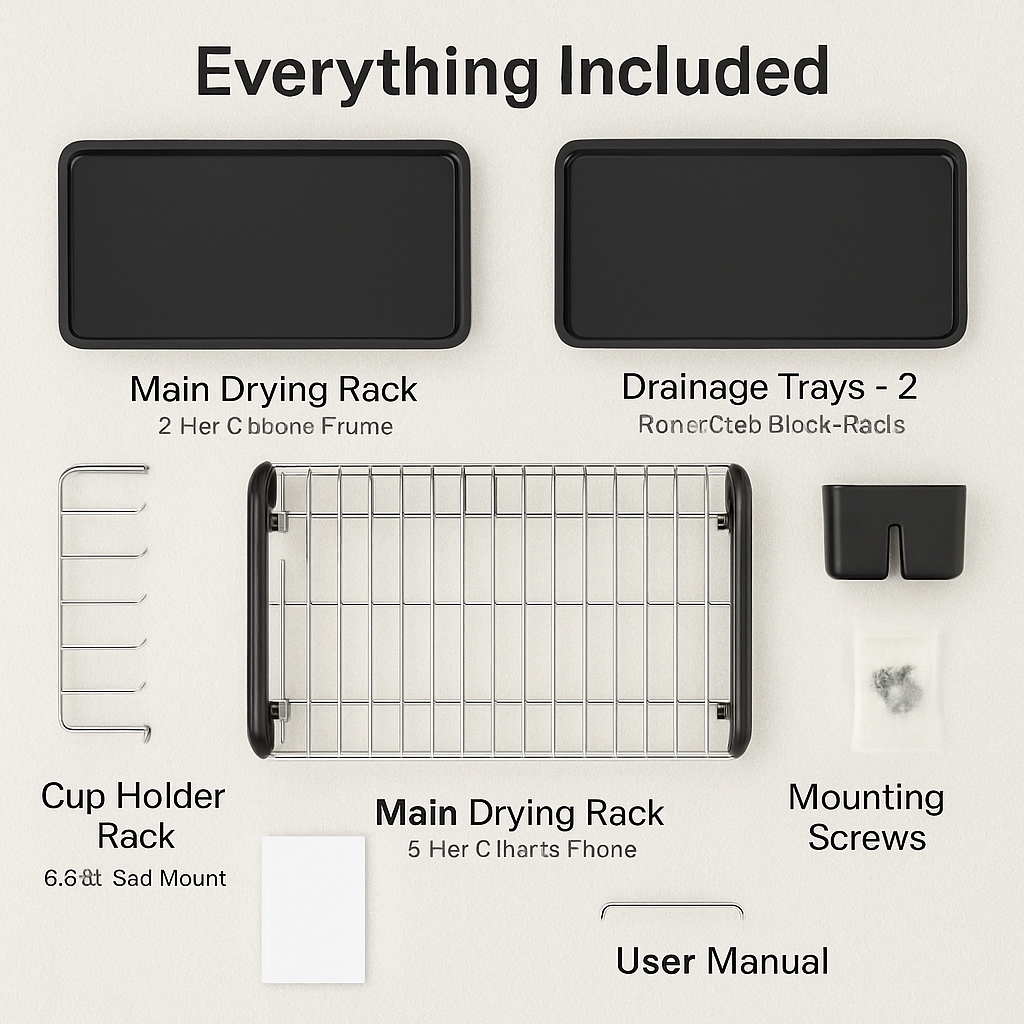 2 Tier Iron Dish Drying Rack for Kitchen Counter Storage