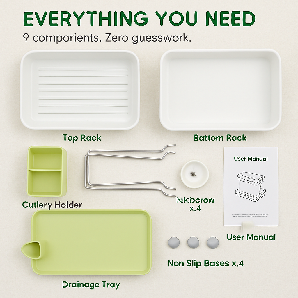 2-Tier Dish Drying Rack for Kitchen Counter