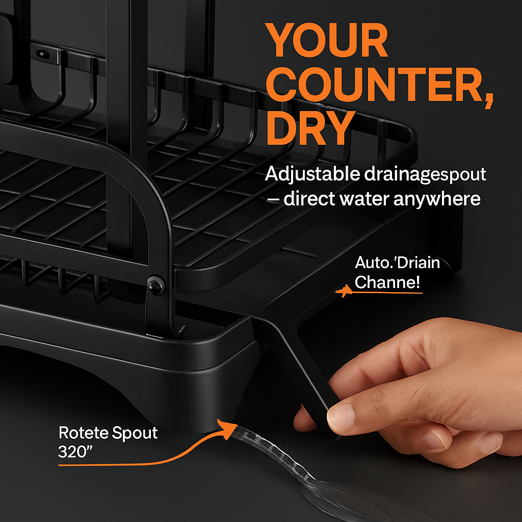 2-Tier Dish Drying Rack for Kitchen Counter Space