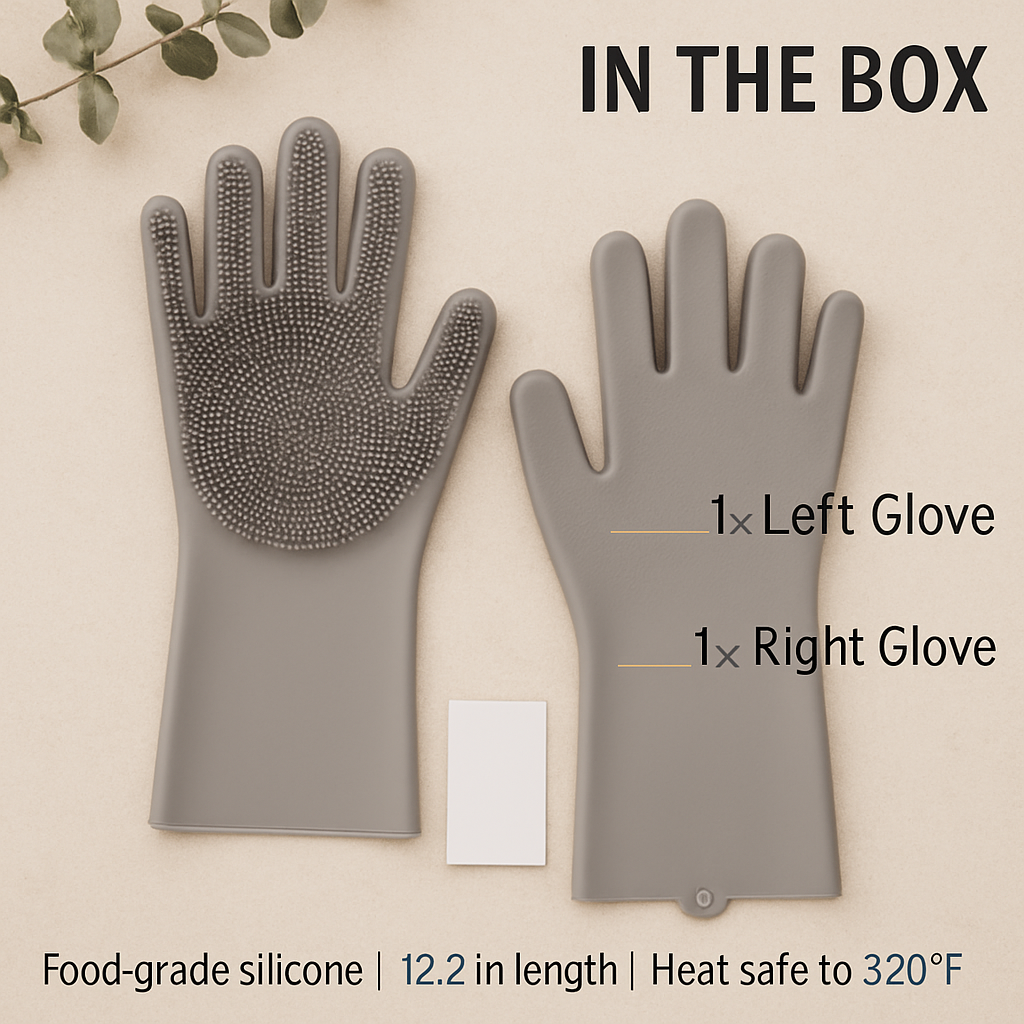 Silicone Dishwashing Gloves with Bristles