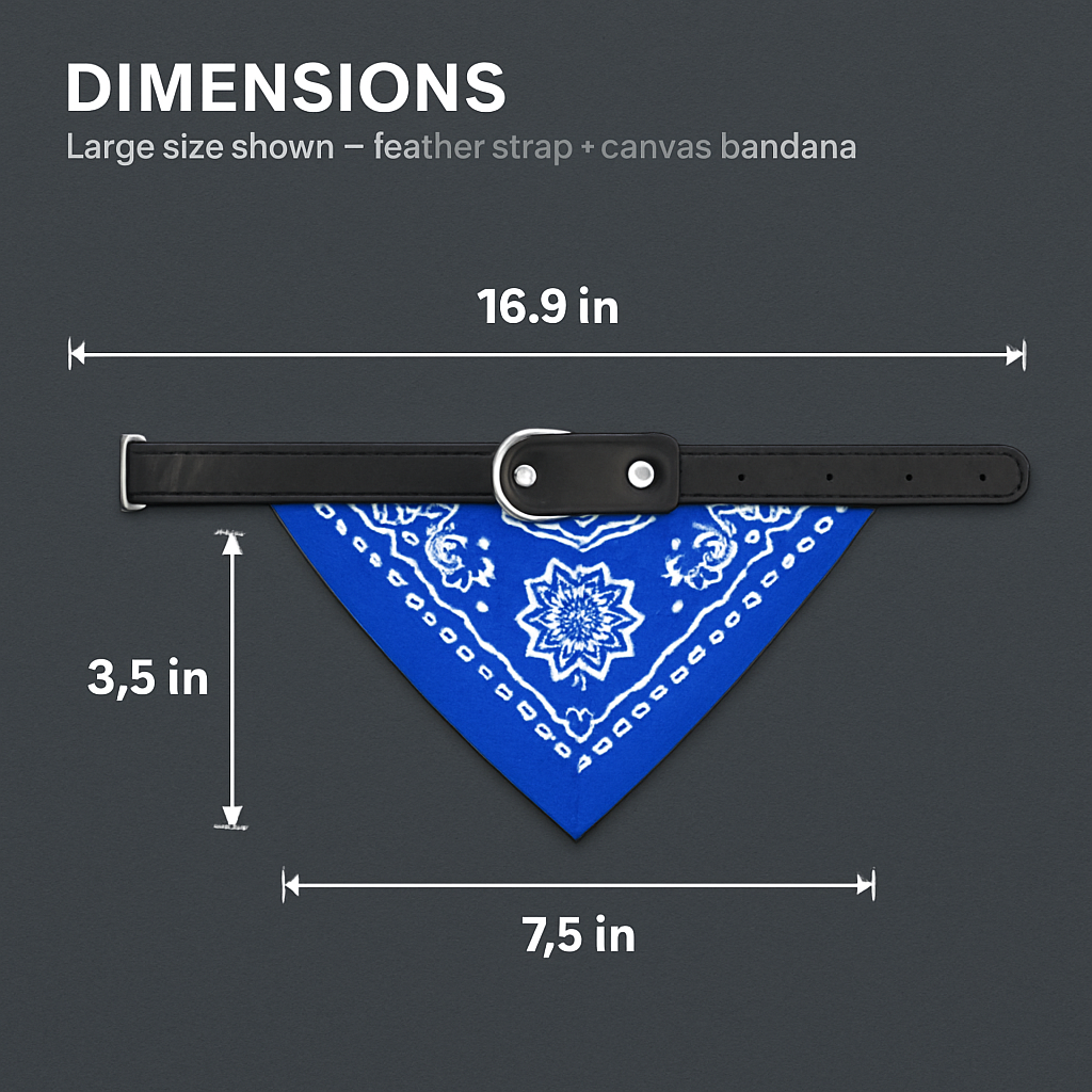 Adjustable Leather Pet Collar Triangle Bandana for Dogs