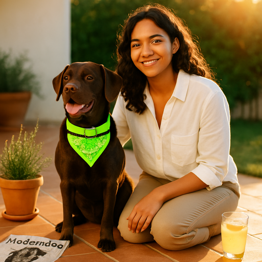 Adjustable Leather Pet Collar Triangle Bandana for Dogs
