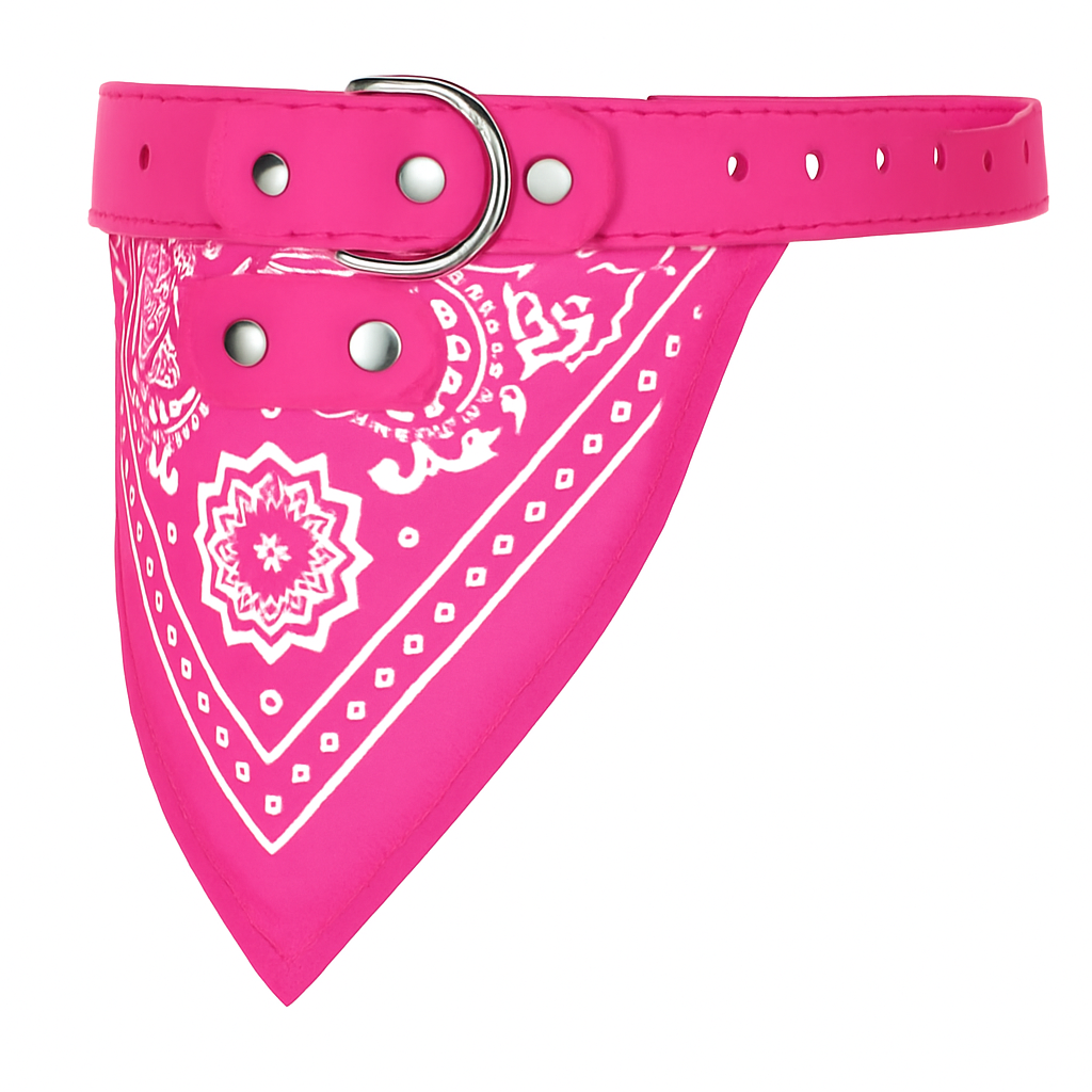 Adjustable Leather Pet Collar Triangle Bandana for Dogs