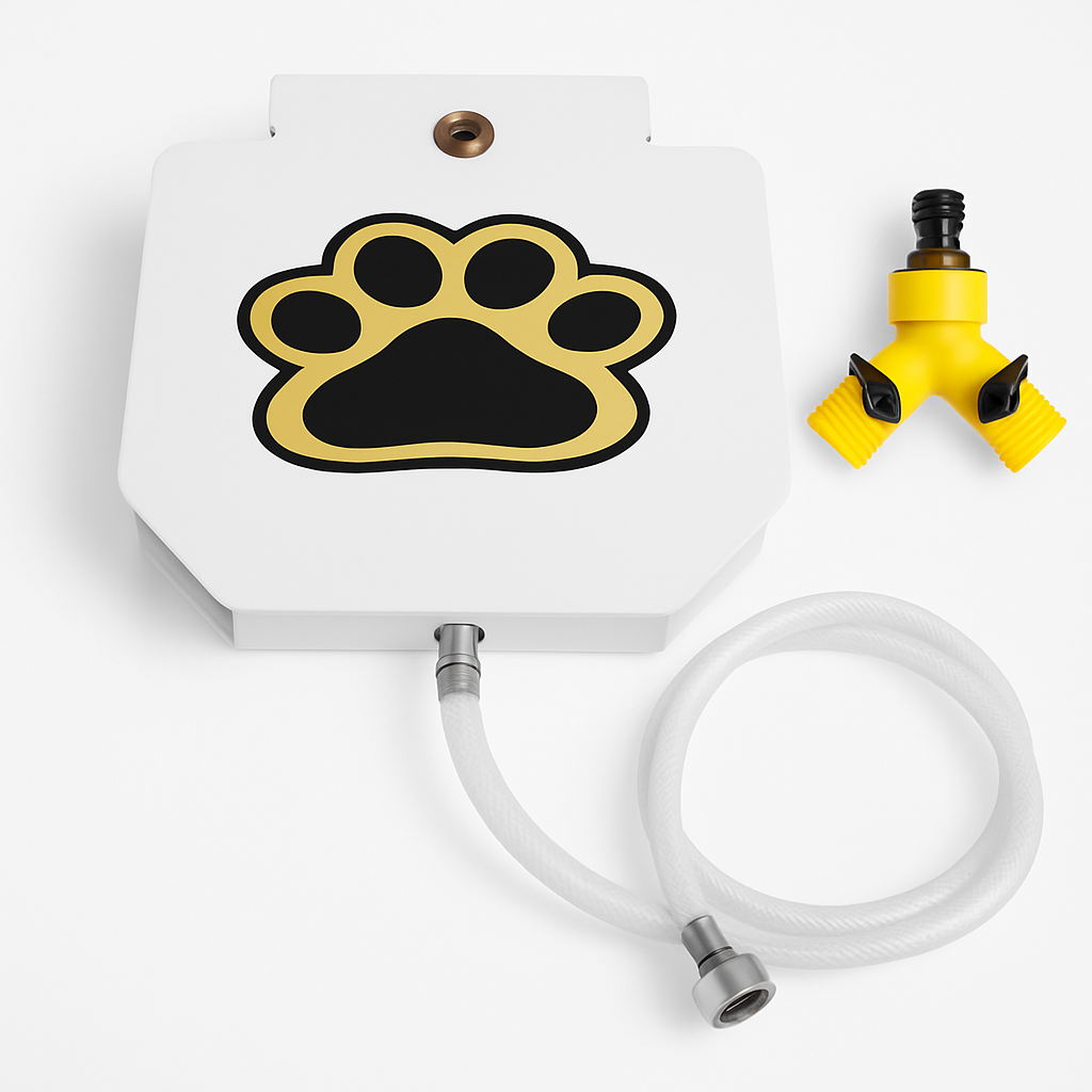 Dog Water Fountain Outdoor Dog Pet Water Dispenser Step-on Activated Sprinkler w/ Interactive Paw Pedal Valve for Drinking Fresh Water
