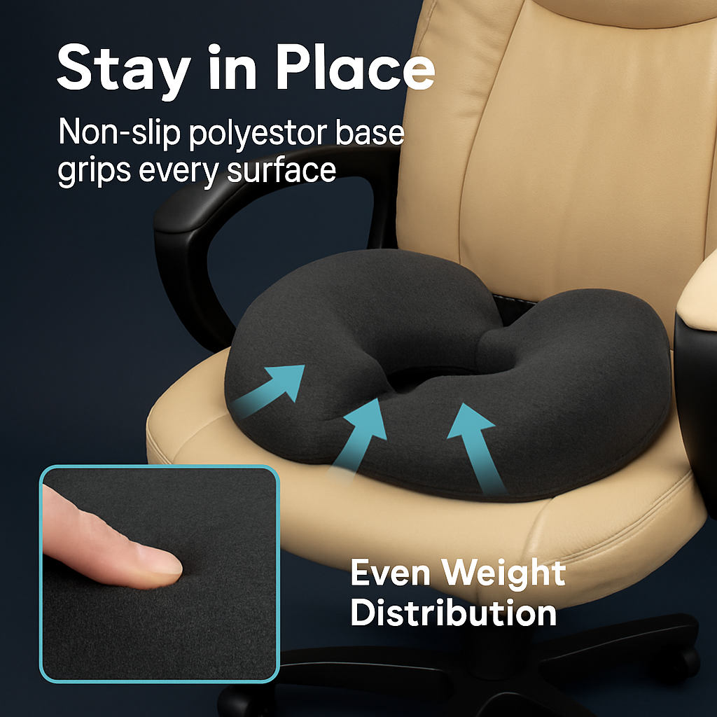 Donut Pillow Seat Cushion – Ergonomic Memory Foam Pad