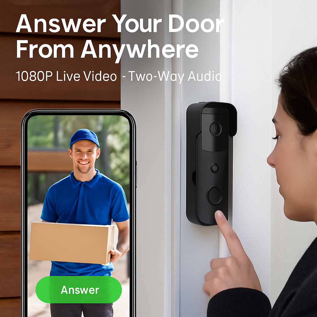 Smart WiFi Video Doorbell with Two-Way Audio