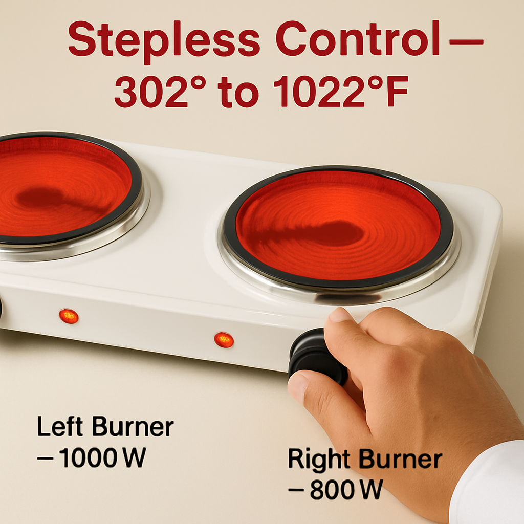 Infrared Dual Burner Portable Hot Plate Stove