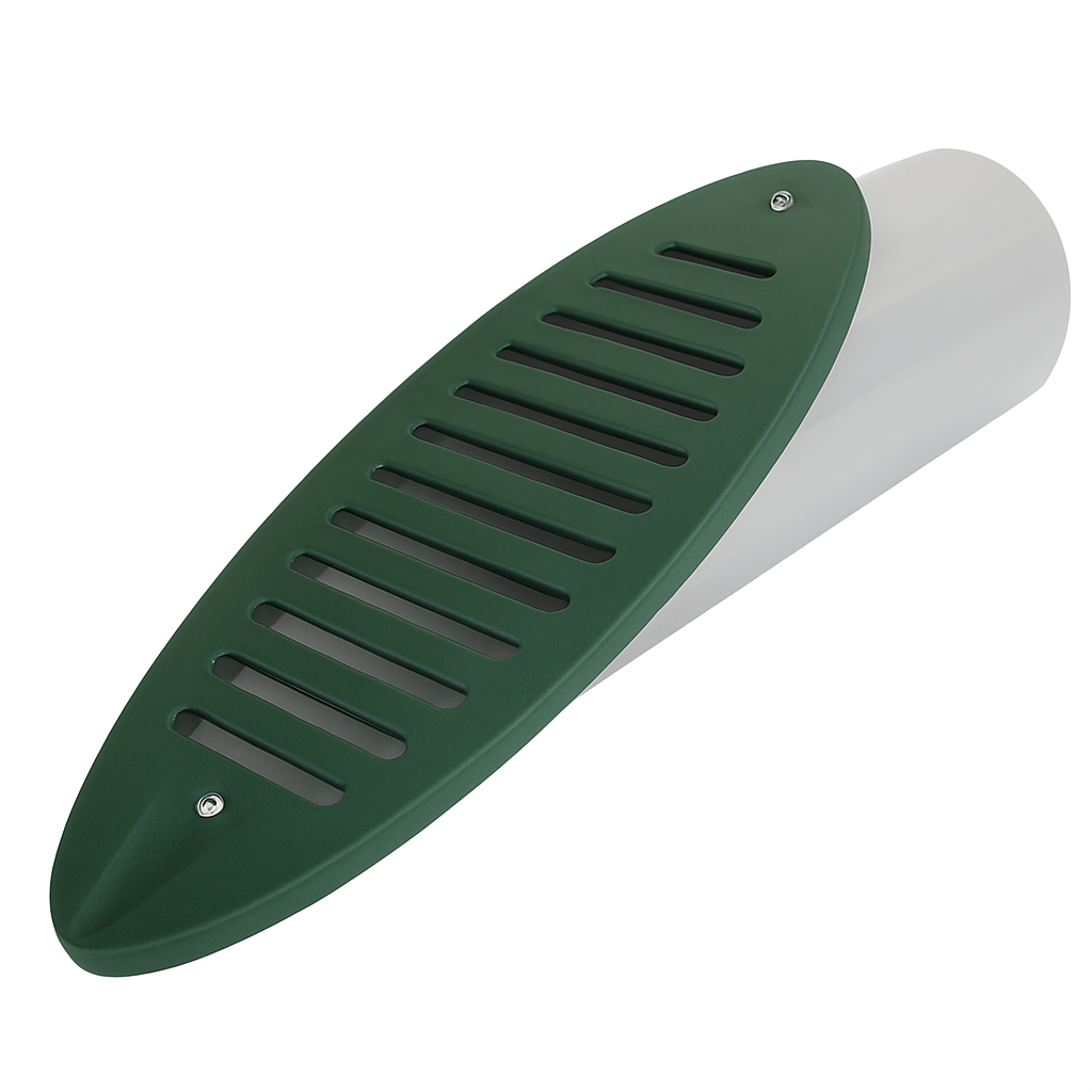 Green Angled Yard Drain Emitter for 4-Inch Pipe