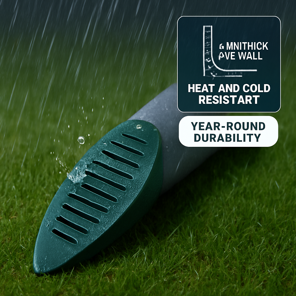 Green Angled Yard Drain Emitter for 4-Inch Pipe