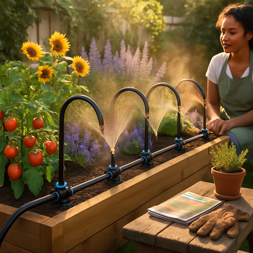 360° Bendable Drip Irrigation System with 49FT 5/8” Tubing Hose 5/16” Faucet Connector Automatic Watering Misting Kit For Garden Greenhouse Yard Lawn