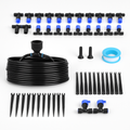 75FT Mist Drip Irrigation System with Adjustable Misting Nozzle Quick Connect Automatic Garden Watering System for Garden Lawn Patio Flower Bed