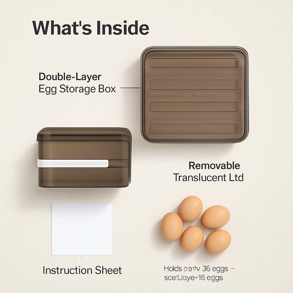 Egg Storage Box with Lid: Double Layer, Auto-Roll