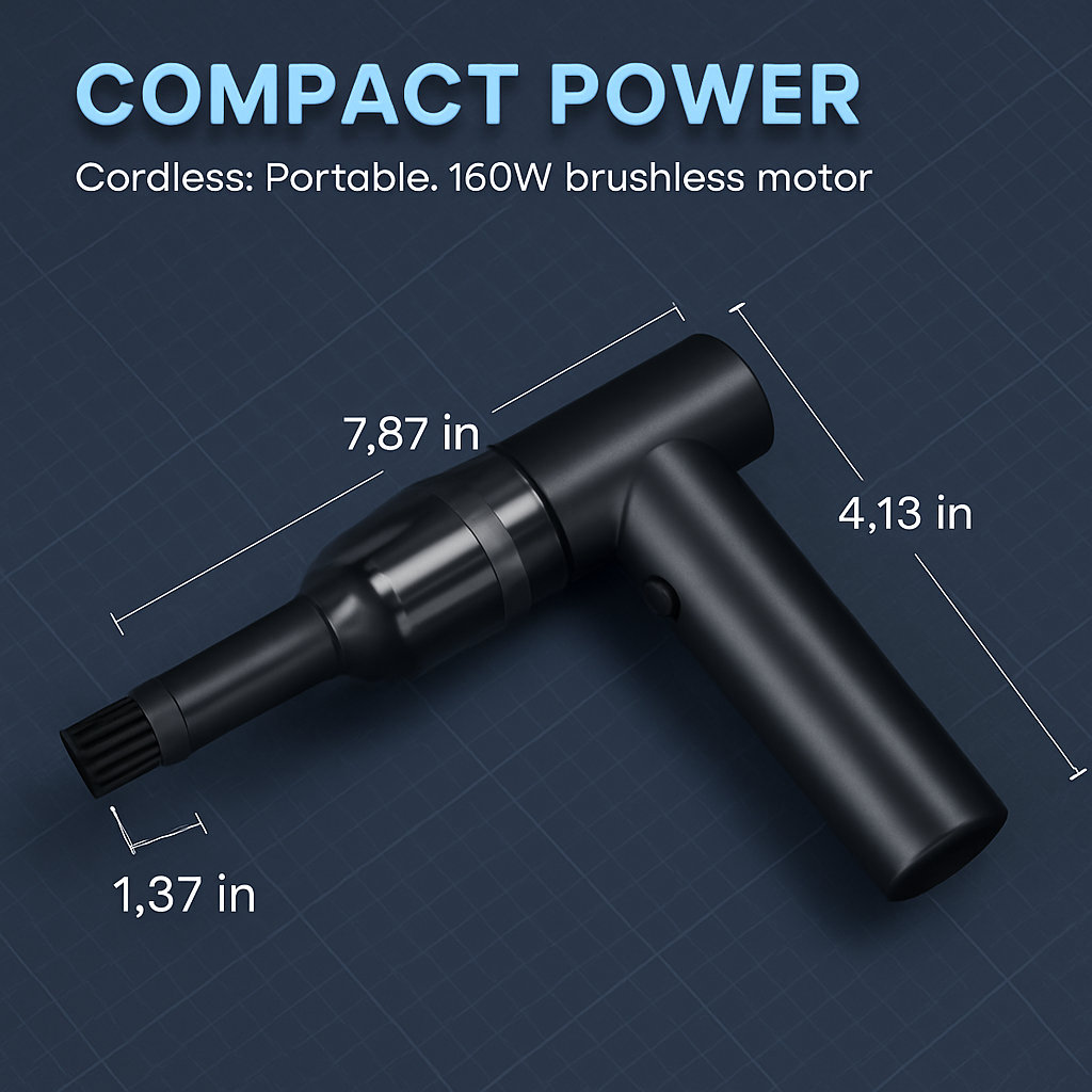 Cordless Air Duster Vacuum, Brushless Motor