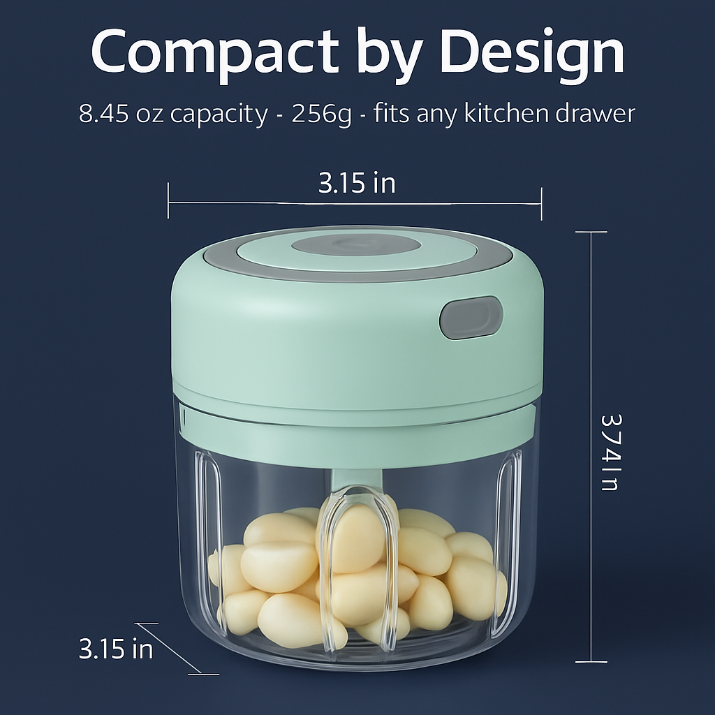 Mini Electric Garlic Chopper Cordless Rechargeable