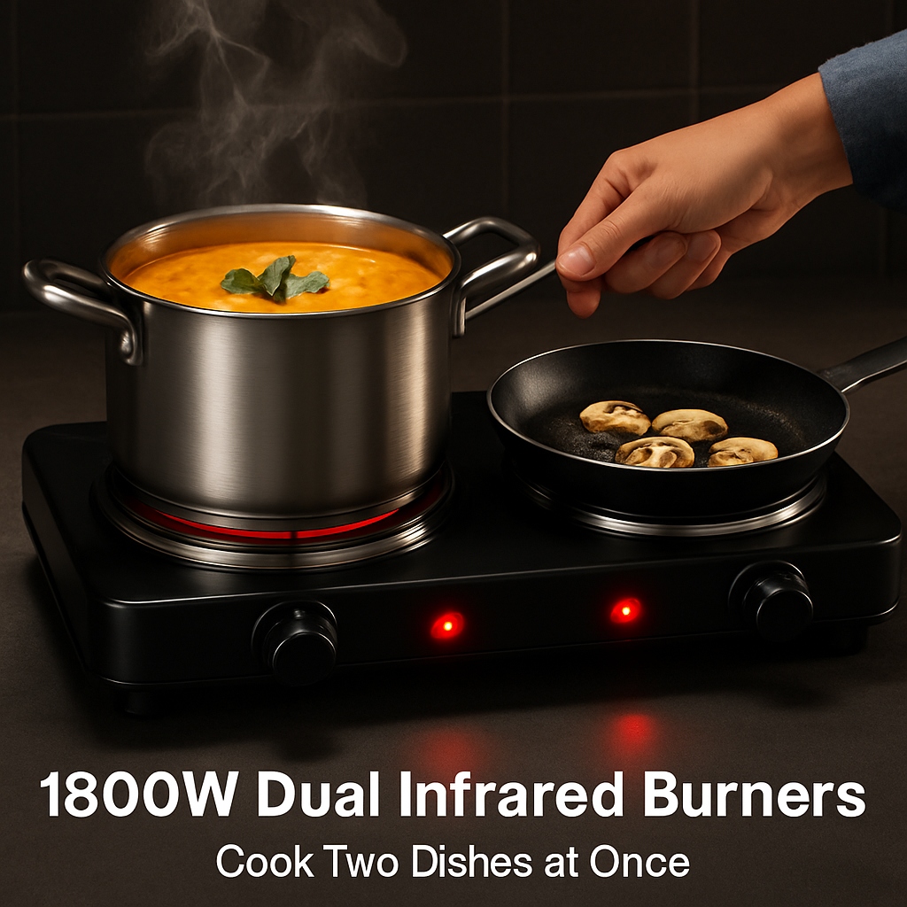 Infrared Dual Burner Portable Hot Plate Stove