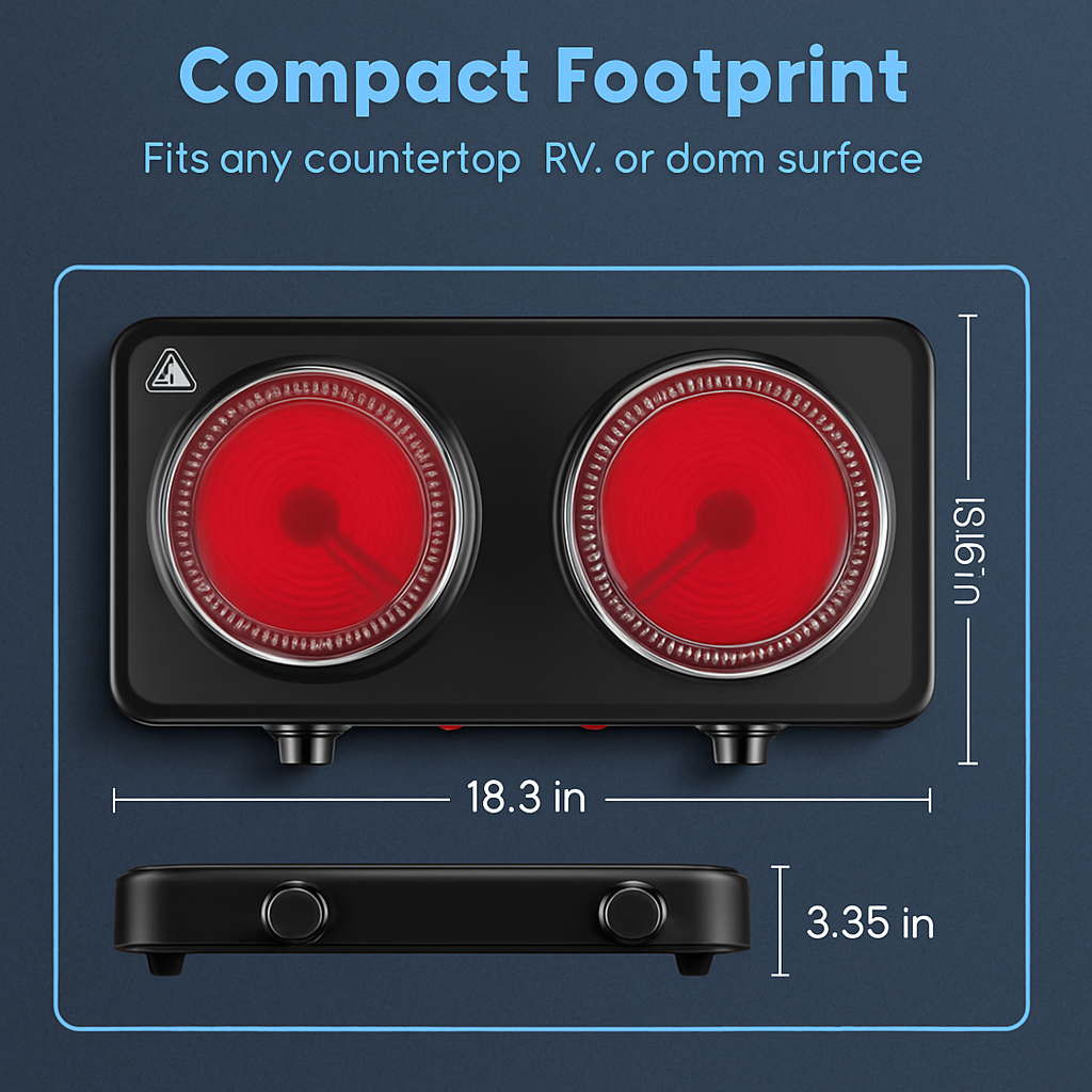 Infrared Dual Burner Portable Hot Plate Stove