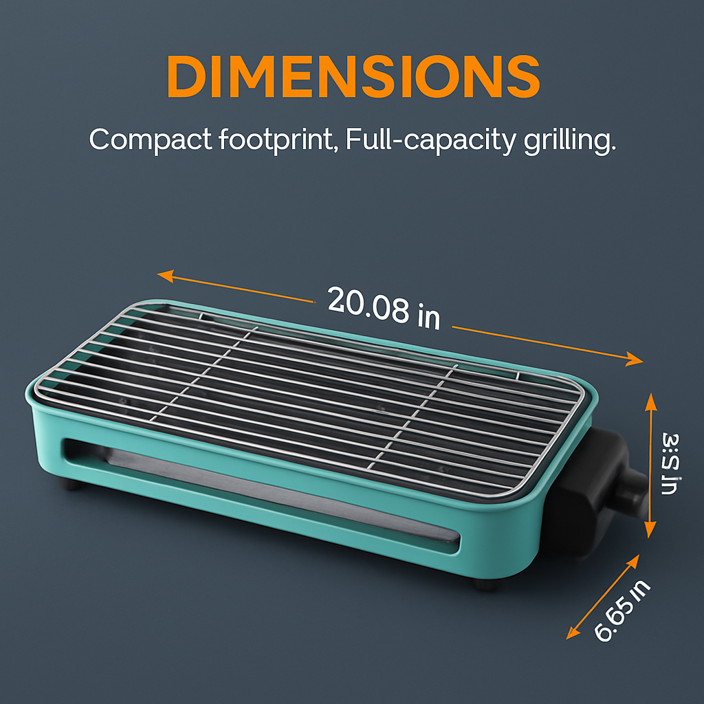 2-in-1 Electric Indoor Grill with Removable Plate