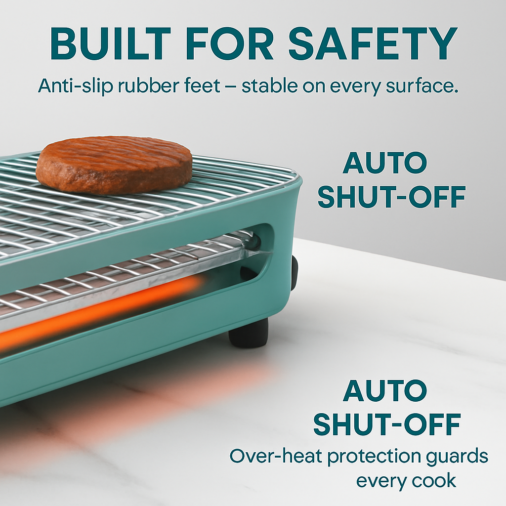 2-in-1 Electric Indoor Grill with Removable Plate