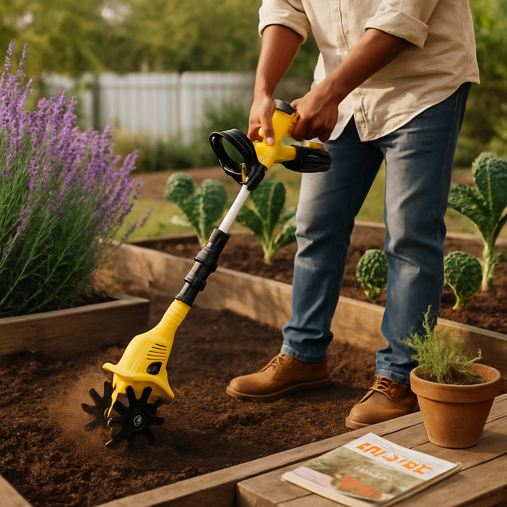 Cordless Garden Tiller Cultivator for Lawn and Garden
