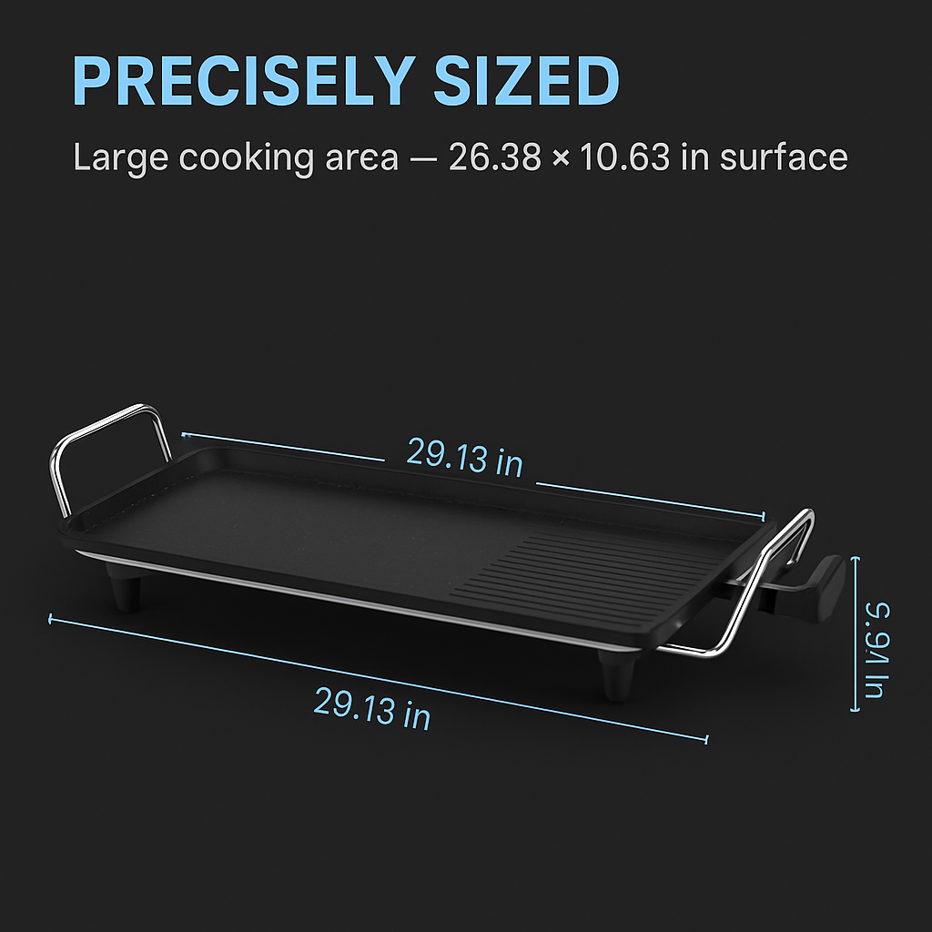 Electric Barbecue Grill Griddle - Non-Stick Tabletop BBQ