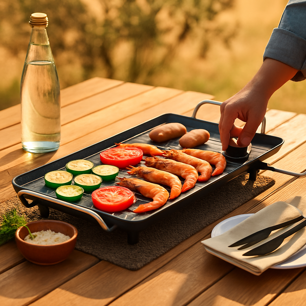 Electric Barbecue Grill Griddle - Non-Stick Tabletop BBQ