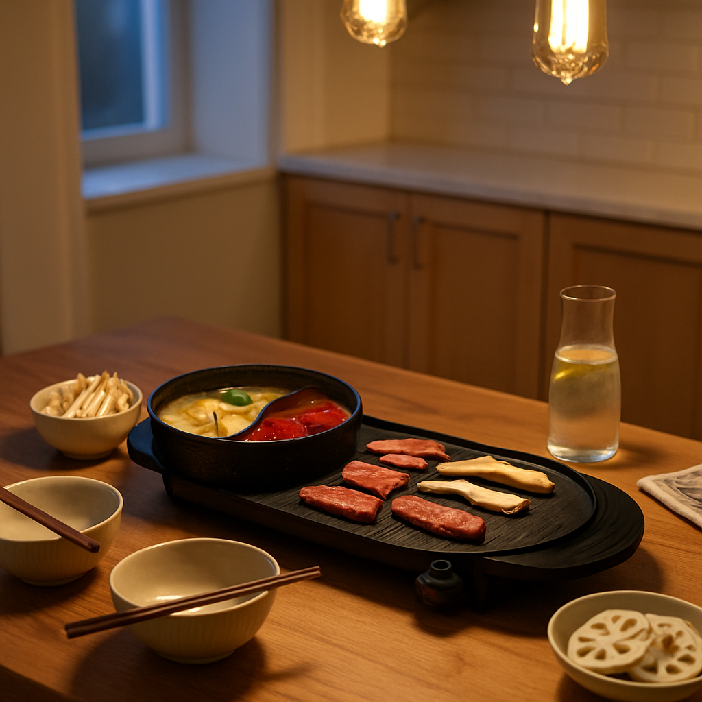 2-in-1 Electric Hot Pot with Grill Cooker for Home Use