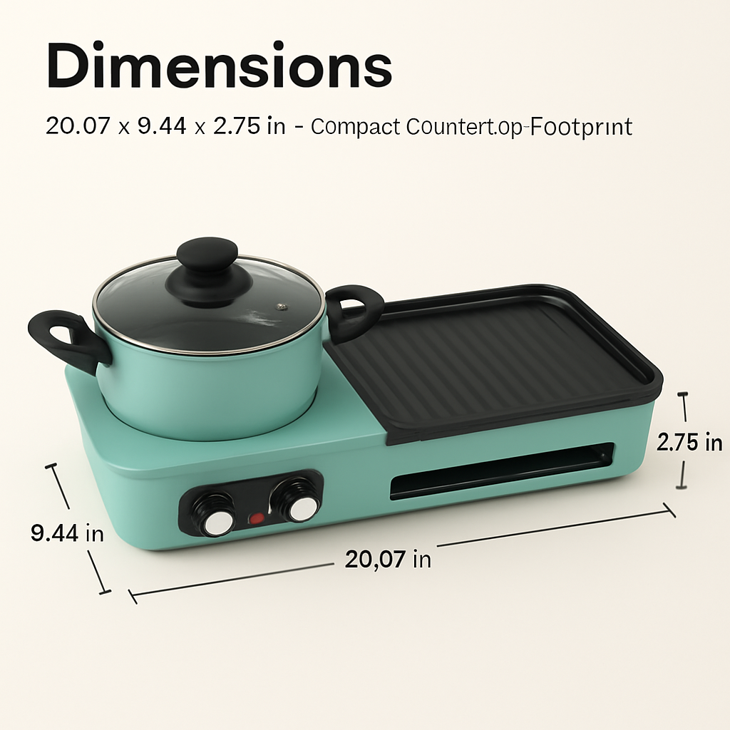 3-in-1 Electric Hot Pot with Grill for Family Meals