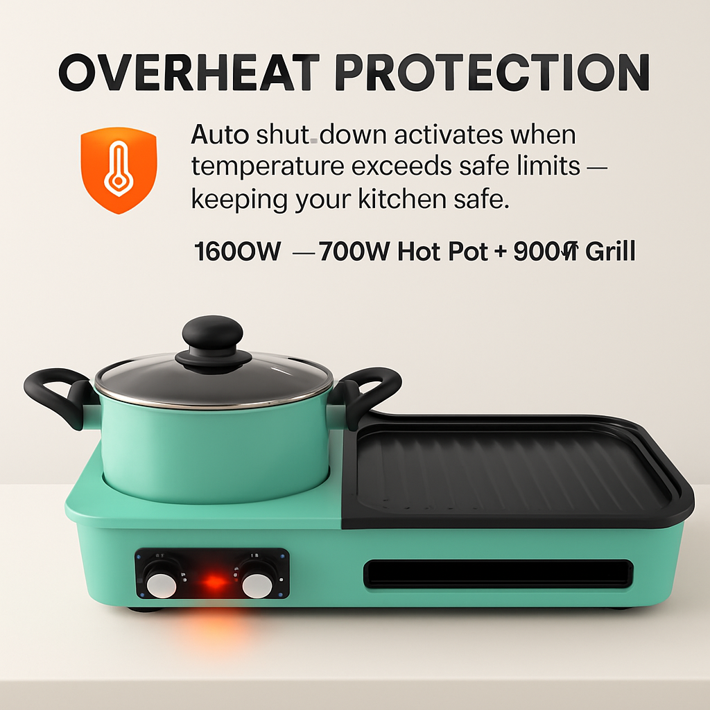 3-in-1 Electric Hot Pot with Grill for Family Meals