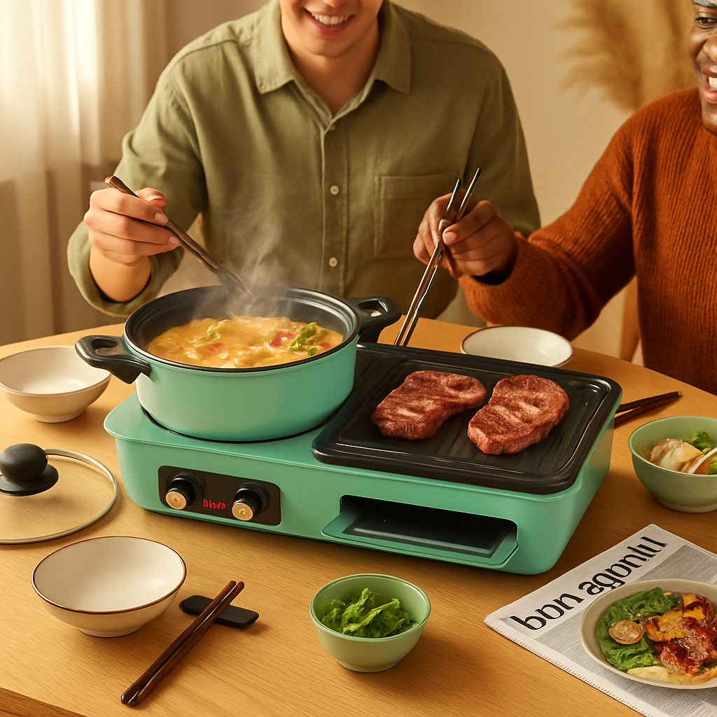 3-in-1 Electric Hot Pot with Grill for Family Meals