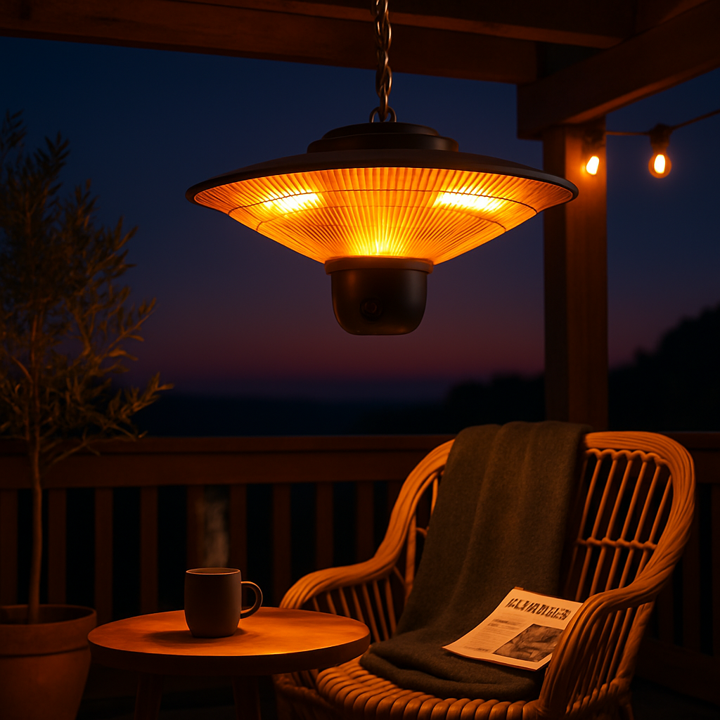 1500W Outdoor Patio Heater Electric Hanging Heated Ceiling Mounted Heating Lamp IP23 Waterproof with 3 Heating Levels 30Mins/60Mins Timer 2 Remote Con