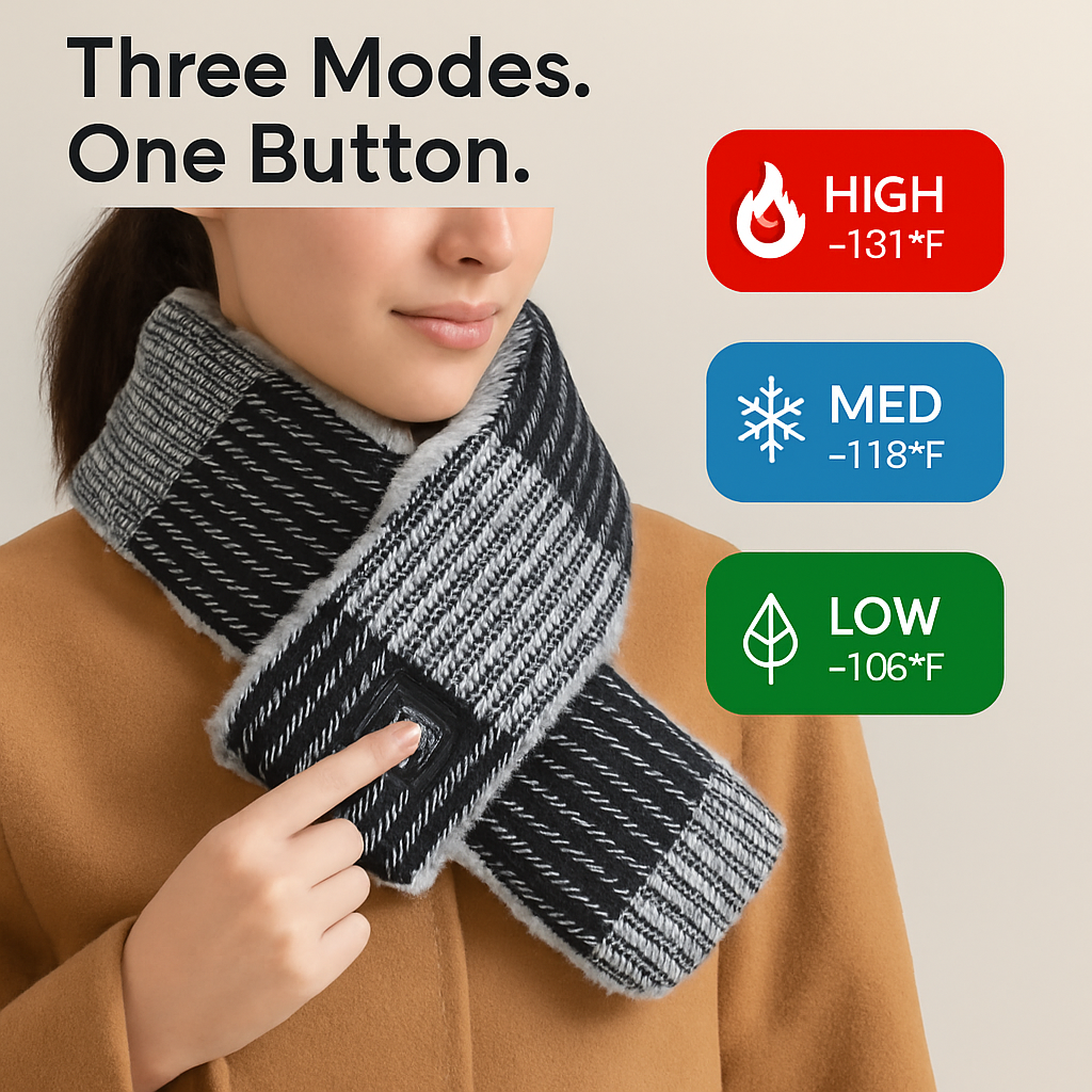 Heated Scarf with USB Heating - Multiple Temperature Modes