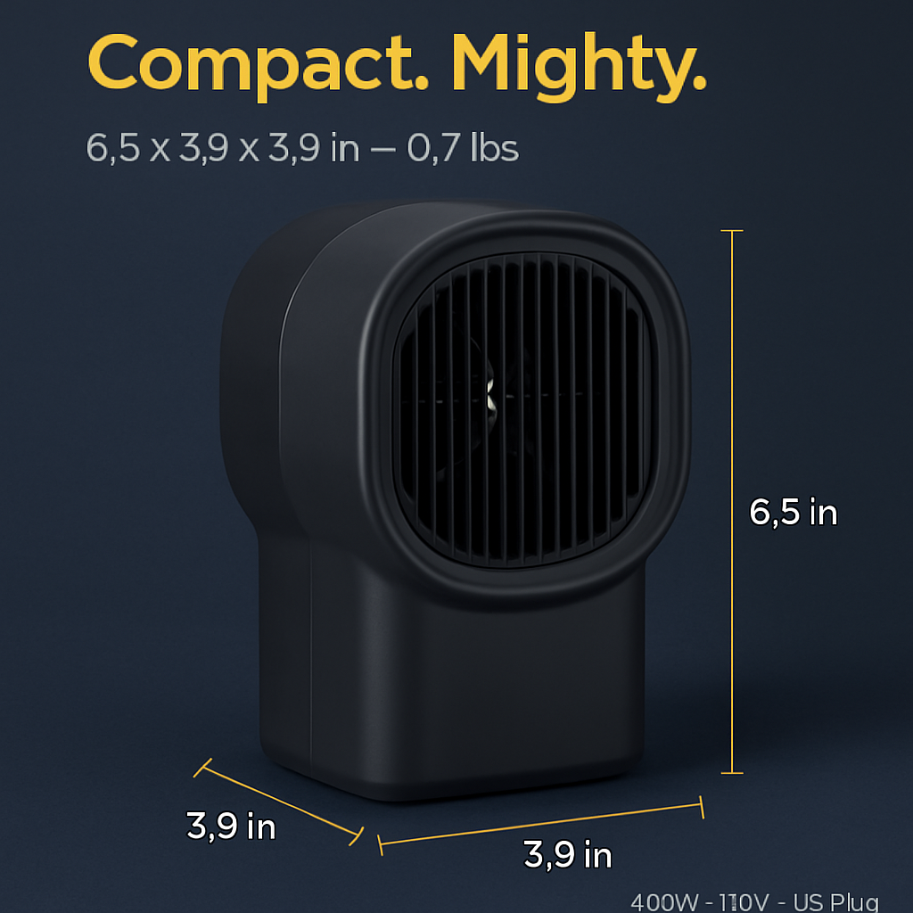 Compact Space Heater for Small Rooms and Home Office