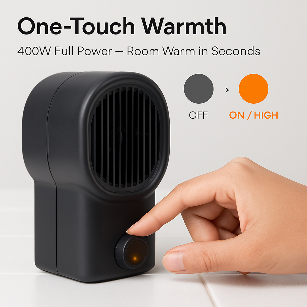 Compact Space Heater for Small Rooms and Home Office