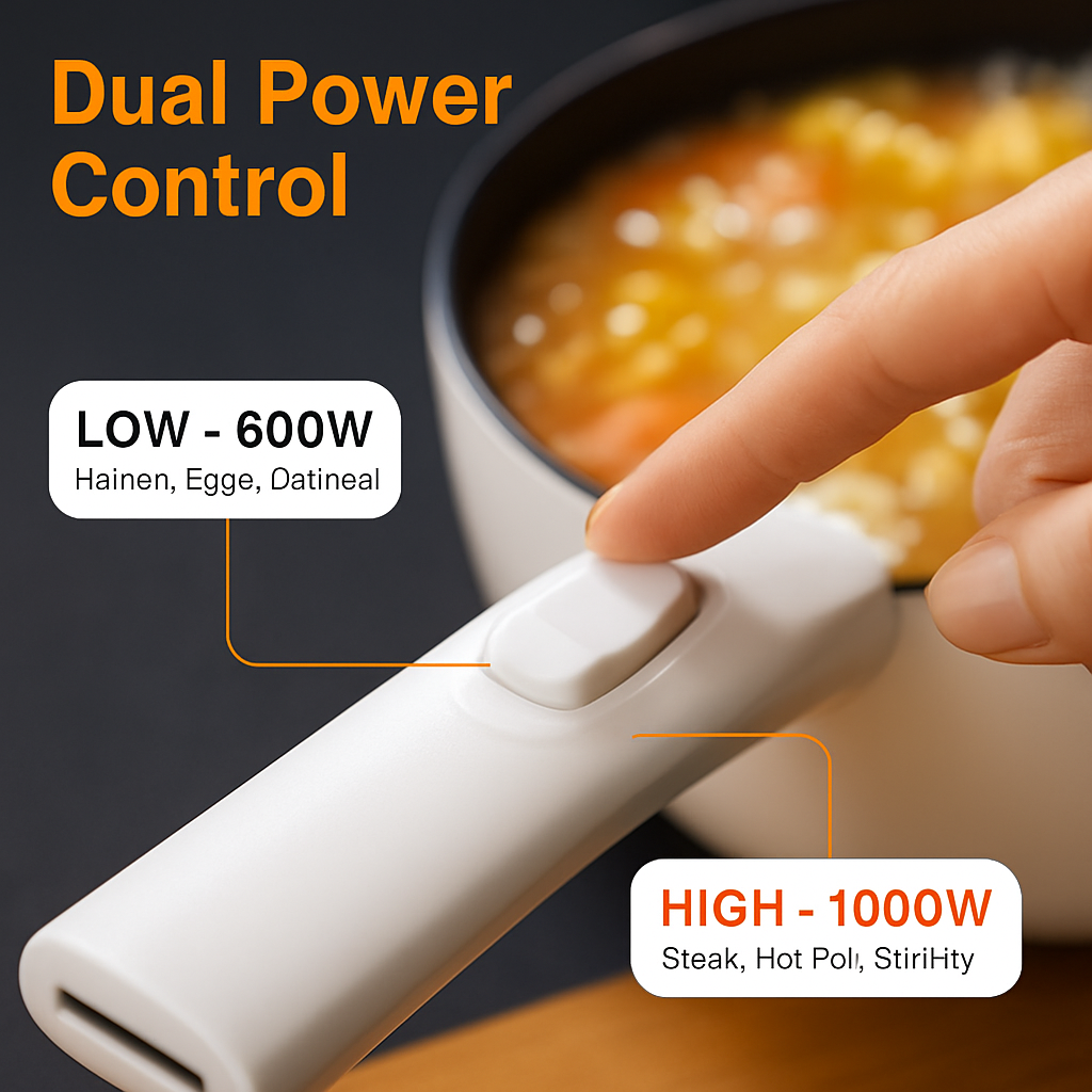 Electric Hot Pot with Steamer – Portable Non-Stick Fry Pan