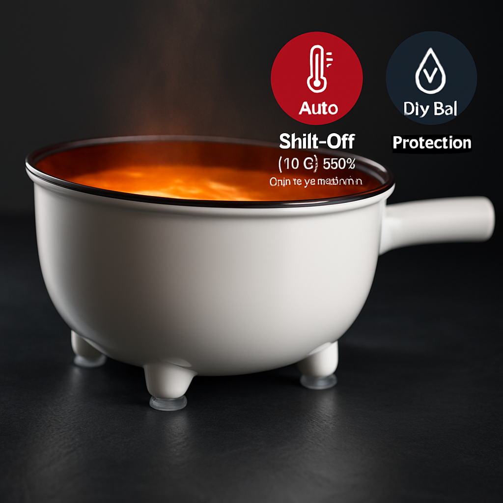 Electric Hot Pot with Steamer – Portable Non-Stick Fry Pan