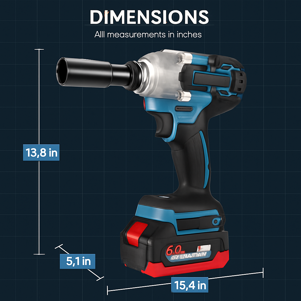 Cordless 3-in-1 Impact Wrench with 1/2 Drive