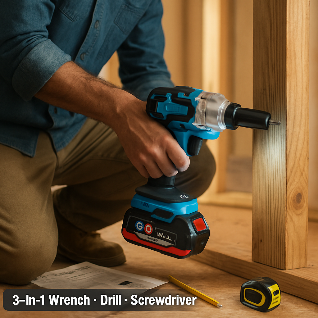 Cordless 3-in-1 Impact Wrench with 1/2 Drive