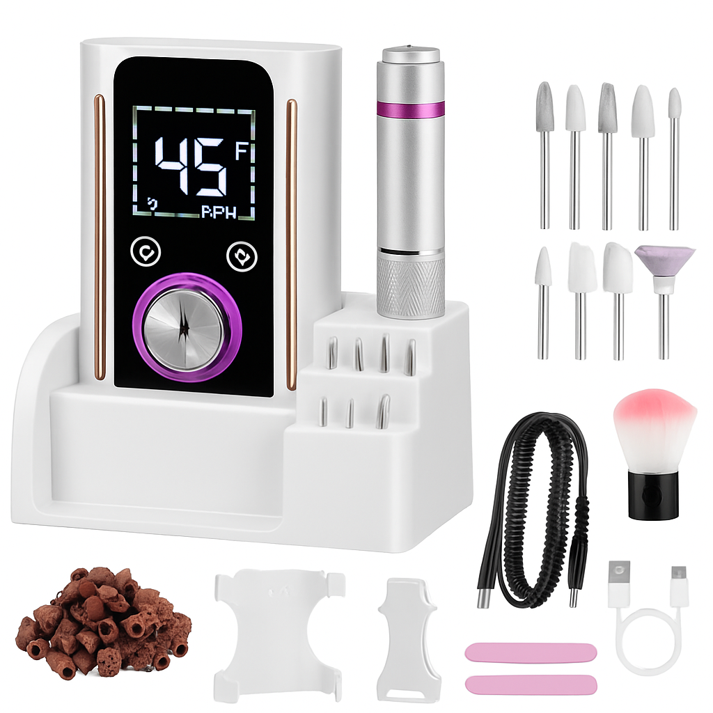 Portable Electric Nail Drill Kit for Home & Salon Use