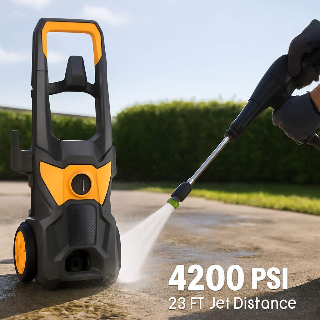 Electric Pressure Washer with Spray Gun and Accessories