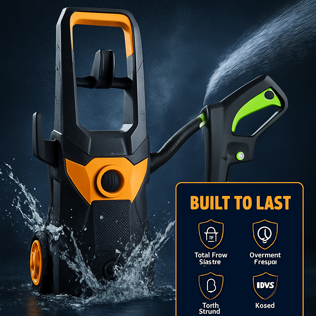 Electric Pressure Washer with Spray Gun and Accessories