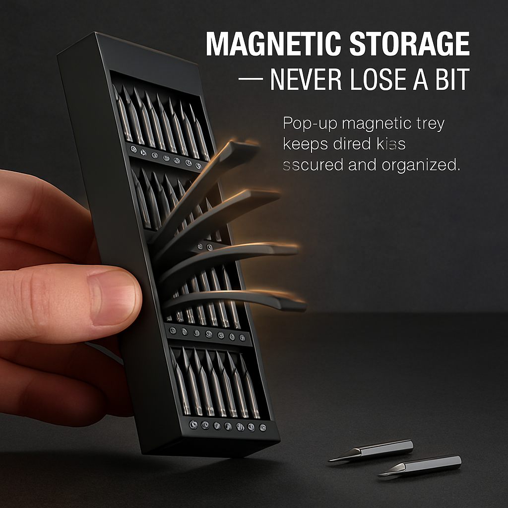 Mini Electric Screwdriver Kit 70-in-1 with 64 Bits