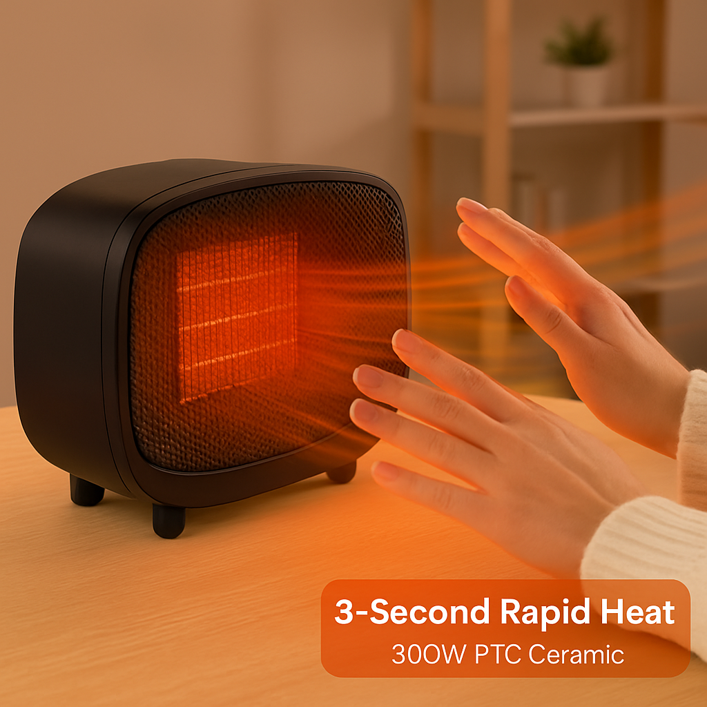 Portable Mini Electric Space Heater - 2 Heat Modes