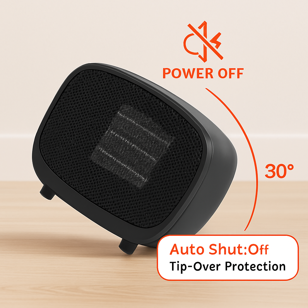 Portable Mini Electric Space Heater - 2 Heat Modes